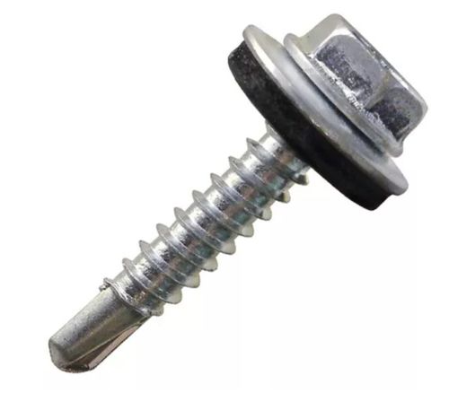 Tornillo Hexagonal Autoperforante Con Golilla Y Goma 14 X 1" 100 Unidades