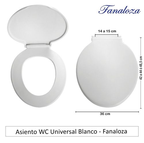 Asiento Wc Universal Blanco Fanaloza