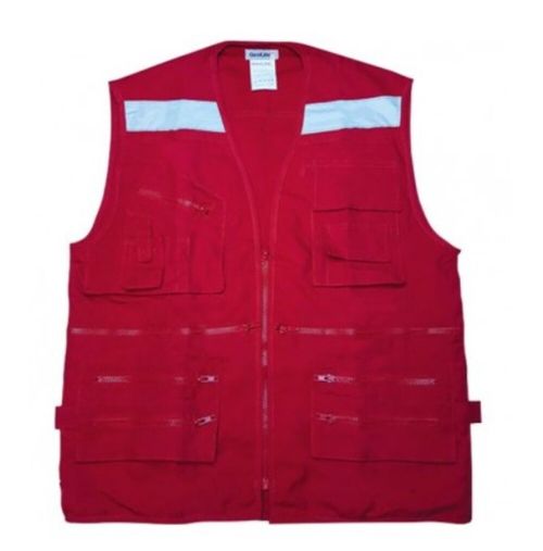Chaleco Geólogo Poplin Rojo