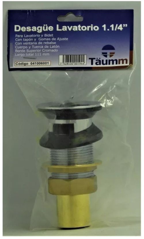 Desague Lavatorio 1 1/4" Metal Con Reblase Con Cola Taumm