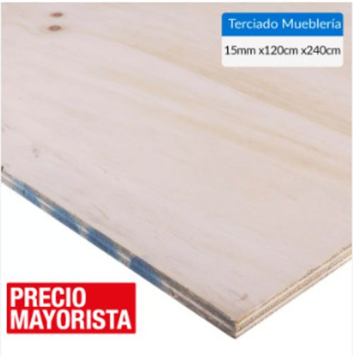 Terciado Mueblería Natural 15 Mm 120X240 Cm