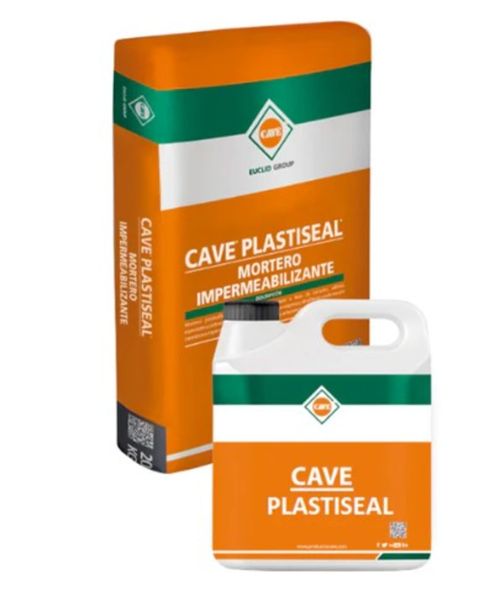Cave Plastiseal - Impermeabilizante Bicomponente Gris, Kit 18 Kg
