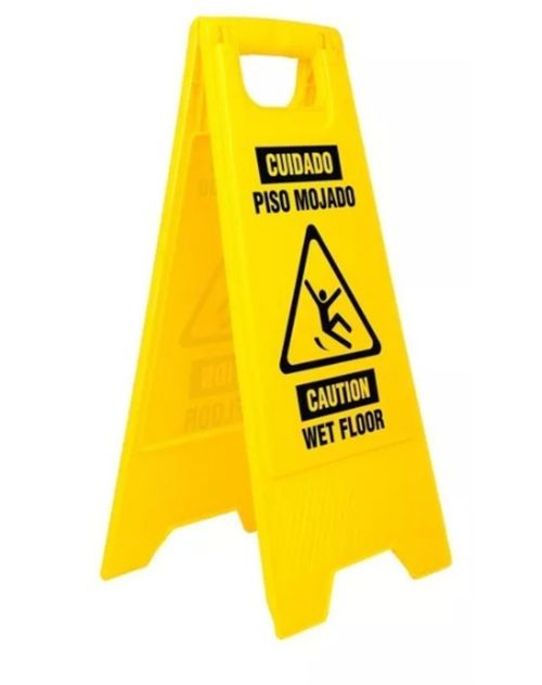 Señal De Piso Mojado 62Cms De Alto Amarilla