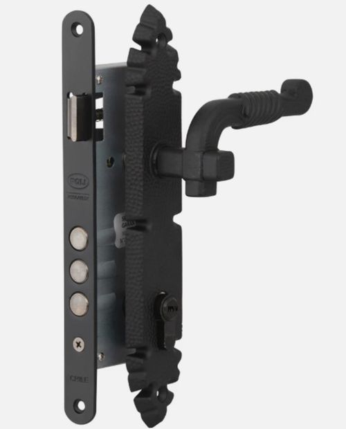 Cerradura Embutida B40 Rustica Acceso 1/2 Manilla Negro 104682 Poli