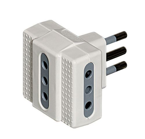 Adaptador Triple 2P+T 10A Blanco Bticino