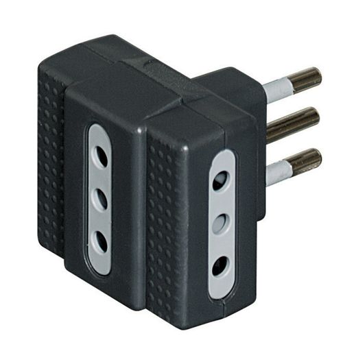 Adaptador Triple 2P+T 10A Gris Bticino