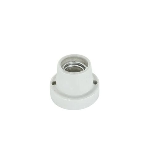 Base Recta Loza E-27 Blanco