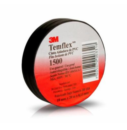 Cinta Electrica Temflex 18Mm X 5Mt 165 Ex 1500 Chica 3M