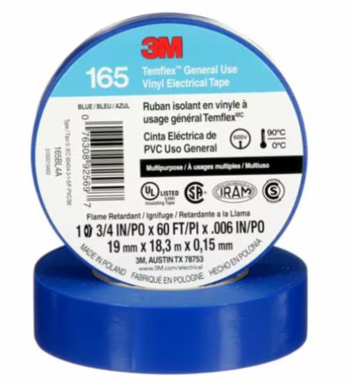 Cinta Electrica Temflex 19Mm X 9Mt Azul 165 Ex 1500 3M