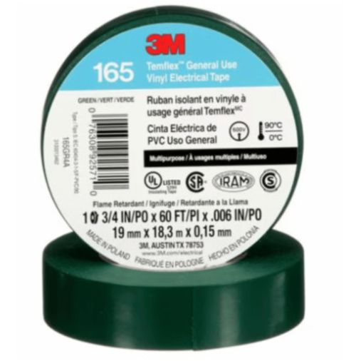 Cinta Electrica Temflex 18M X 5Mt Verde 165 Ex 1500 3M