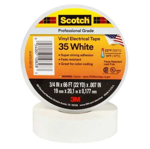 Cinta Electrica Super 35 Blanco 3/4X20Mm 3M