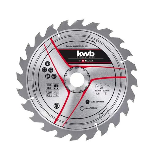 Disco De Sierra Einhell 10″, Eje 1″, 24D Madera