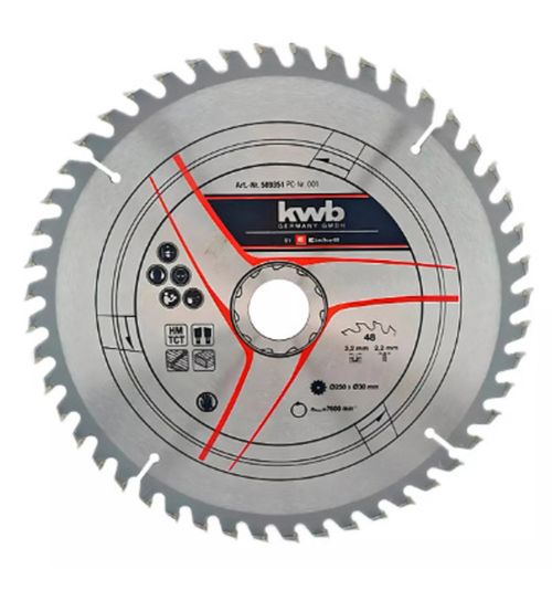 Disco Sierra 250X30Mm 48D Kwb 589351