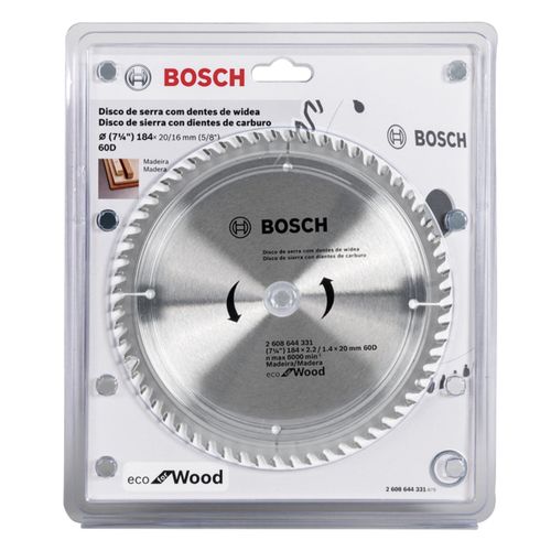 Disco Sierra Circular 7 1/4" 60 Dientes Eco Bosch