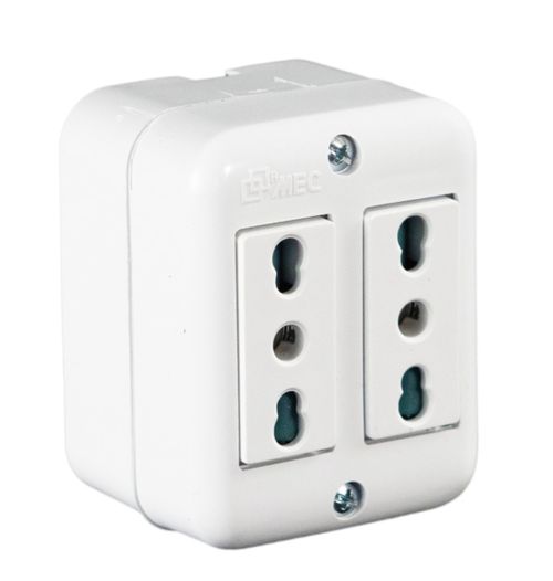 Enchufe Doble 10-16A S/P Blanco 0546