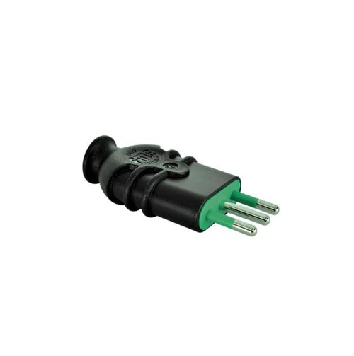 Enchufe Macho 2P T 10A 250Vac Negro 80101