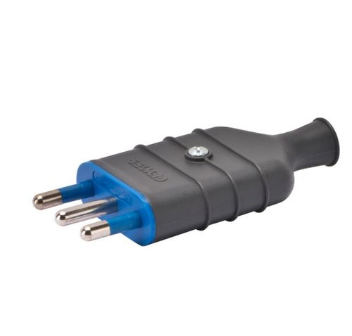 Enchufe Macho 2P T 16A Negro Gewiss 28006