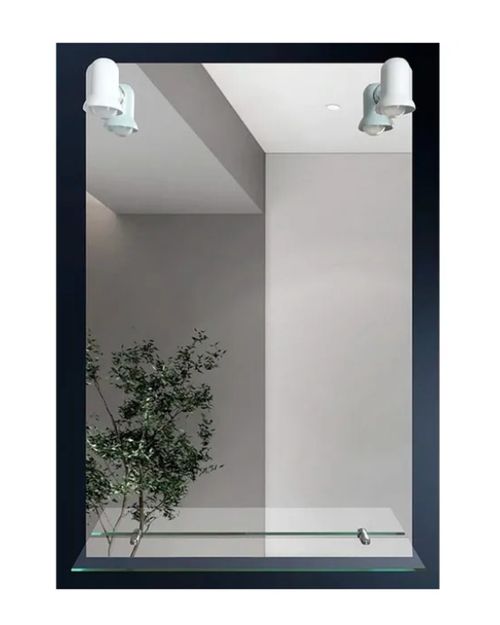 Espejo 60X90 Cm Rectangular Con Repisa 2 Focos Taumm