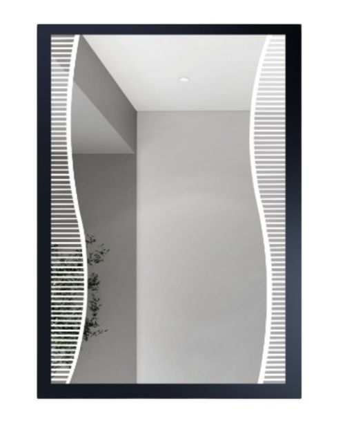 Espejo 60X90 Cm Rectangular Con Franja Lateral Taumm