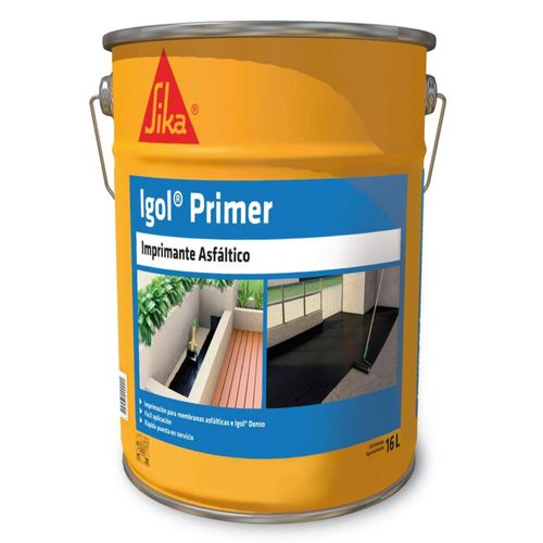 Igol Primer Imprimante Asfáltico Negro Tineta 16 Lt Sika