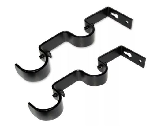 Juego Soporte Doble Muro De Metal Negro 19/28 Mm