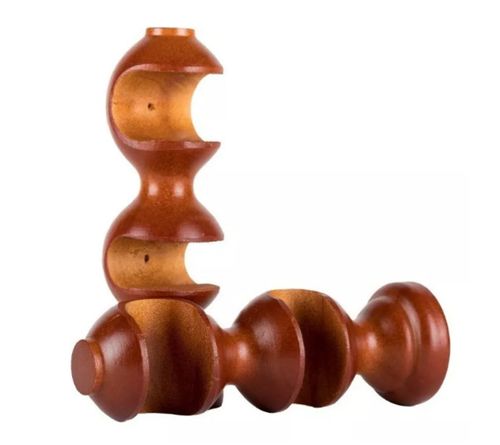Juego Soporte Doble De Madera Natural Coihue 19/28 Mm
