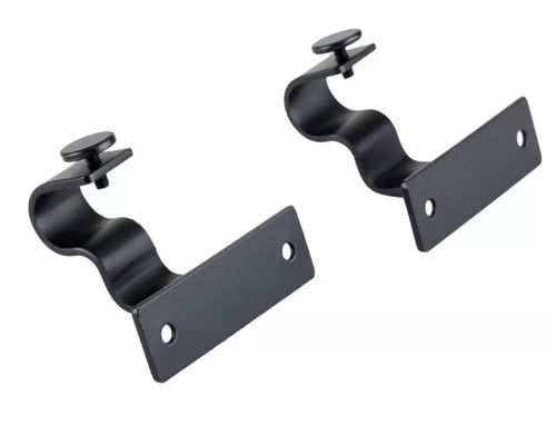 Juego Soporte Simple Techo De Metal Negro 19 Mm