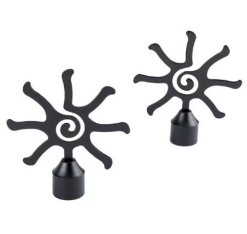 Terminal Sun De Metal Negro 19 Mm 2 Unidades