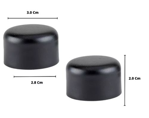Terminal Tope De Metal Negro 28 Mm 2 Unidades