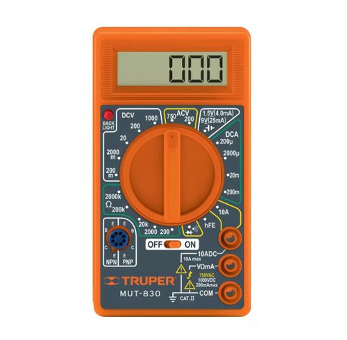 Multitester Digital Truper Casero Mut-830