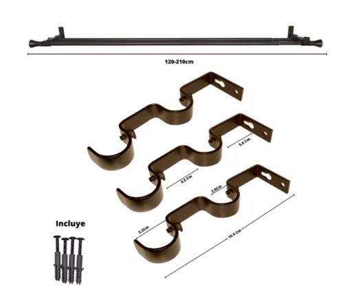 Set Extensible De 120-210 Cm Color Cafe Y Terminal Conico