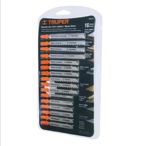 Set De Hojas Para Sierra Caladora 16Pzs Tipo T Truper