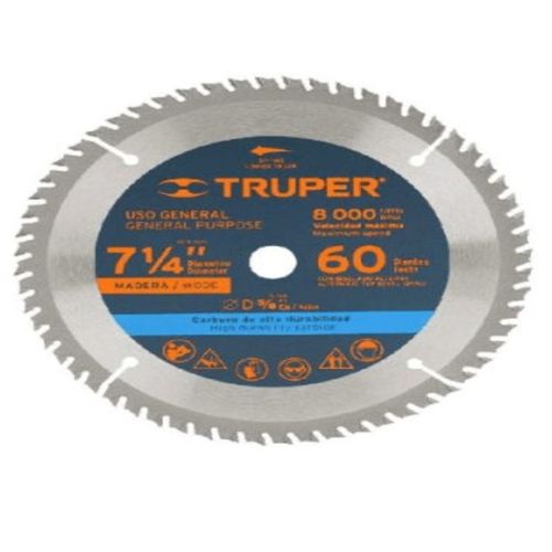 Disco Sierra Circular Madera Truper 7 1/4´´ X 5/8´´ 60 Dientes (St-760)