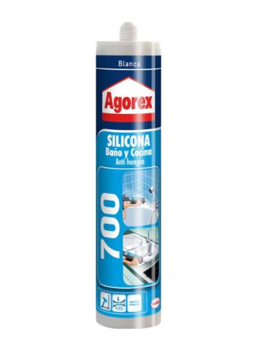 Silicona Baño Y Cocina Antihongos 700 Blanca 300Ml Agorex