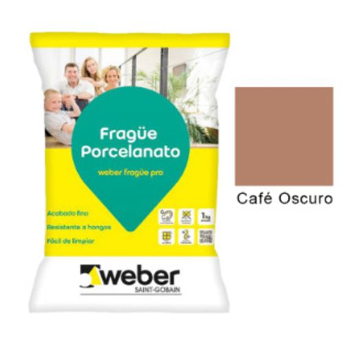 Frague Porcelanato Y Ceramica Cafe Oscuro 1 Kg Weber