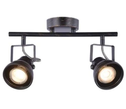 Foco Sobrepuesto Cazo 2 Luces Patina Negro