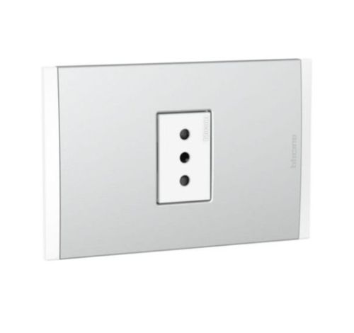 Enchufe Simple 10A Blanco Pl1P Metal Aluminio