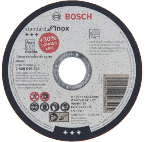 Discos De Corte Std 4 1/2" 1 Mm Metal Inoxidable
