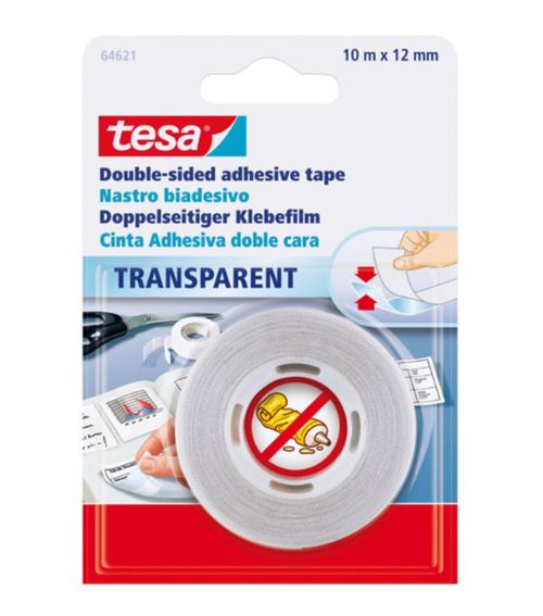 Cinta Doble Contacto Transparente 10 M X 12 Mm Tesa