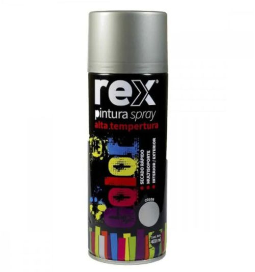 Pintura Spray Alta Temperatura Aluminio 400Ml Rex
