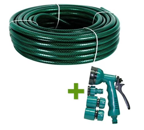 Manguera Jardin Reforzada 1/2'' 20Mts Y Pistola 6 Posiciones Green Season