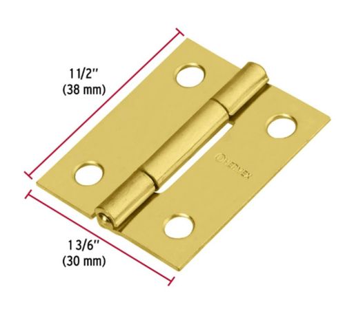 Bisagra Acero Latonado 1 1/2"  X 1 3/16" Truper