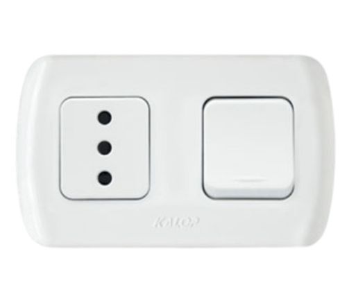 Interruptor 9/12 + Enchufe 10A Tekna Blanca Kalop