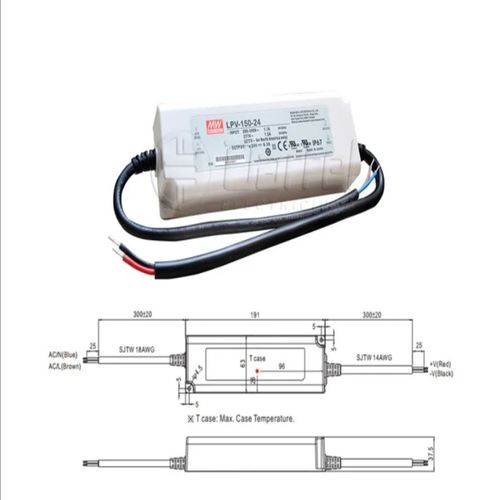 Transformador Para Cinta Led 100-240Vac 24V 150W Ip67 229610025 Darlux