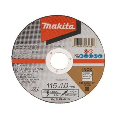 Disco Corte Inoxidable A60 4 1/2 X 1Mm E-03034