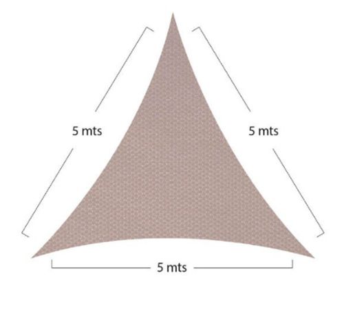 Vela Sombreadora Triangular De 5X5X5 Metros Cafe/Beige