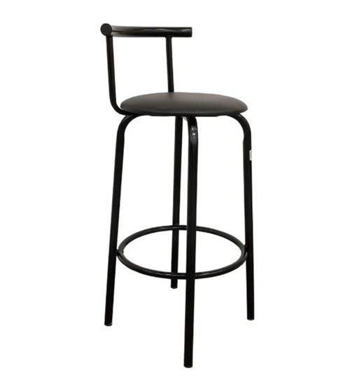 Taburete Con Respaldo Negro