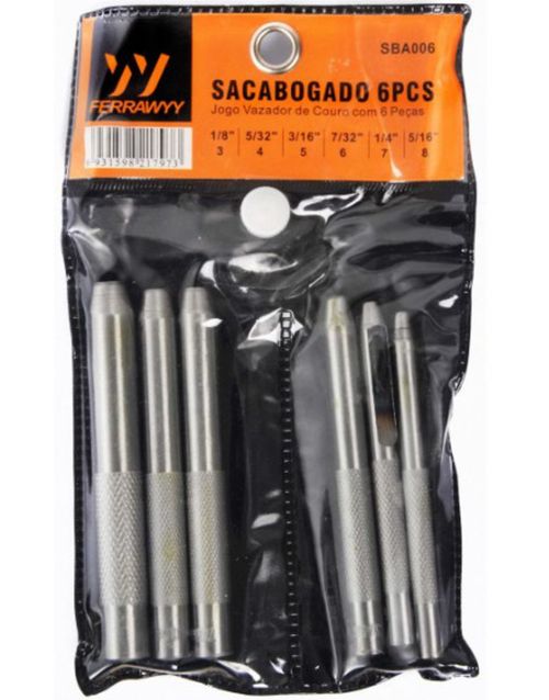 Sacabocados De Golpe 6 Piezas 1/8″ A 5/16″ Sba006 Uyustools