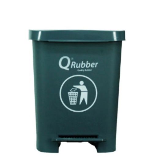 Contenedor Basura De 30 Litros Con Pedal Gris Qrubber