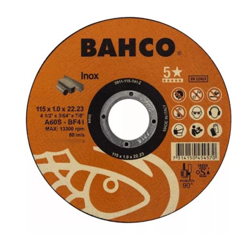 Disco De Corte 4. 1/2" X 1Mm Inoxidable De Alto Rendimiento Bahco